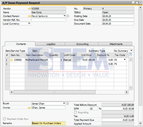 down-payment-request-vs-down-payment-invoice-sap-business-one