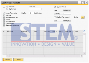 Using The Last Price Report | SAP Business One Indonesia Tips | STEM ...