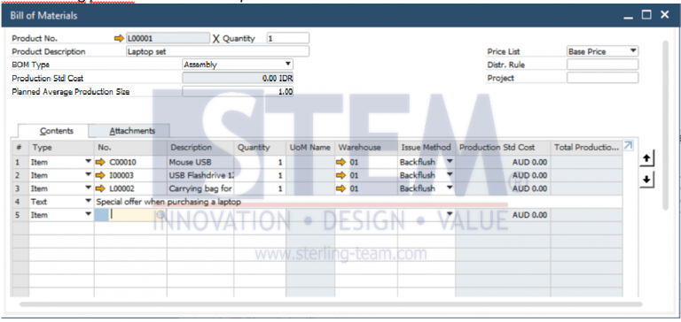 Mengenal Tipe BOM Pada SAP Business One Bagian 2: Tipe Assembly | SAP ...